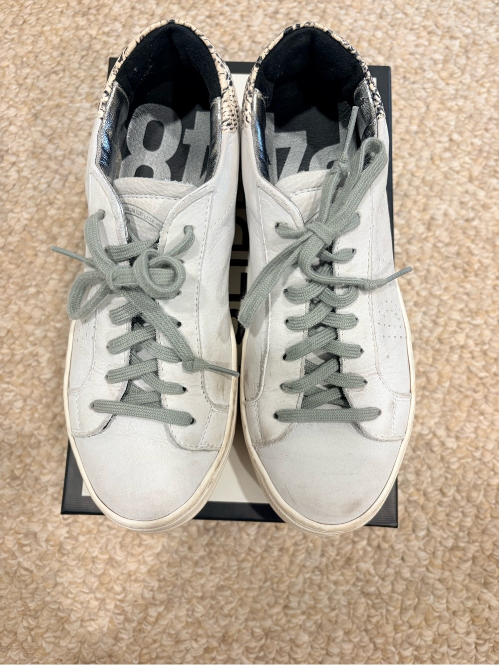 P448 low top sneaker with cheetah tab,size 39